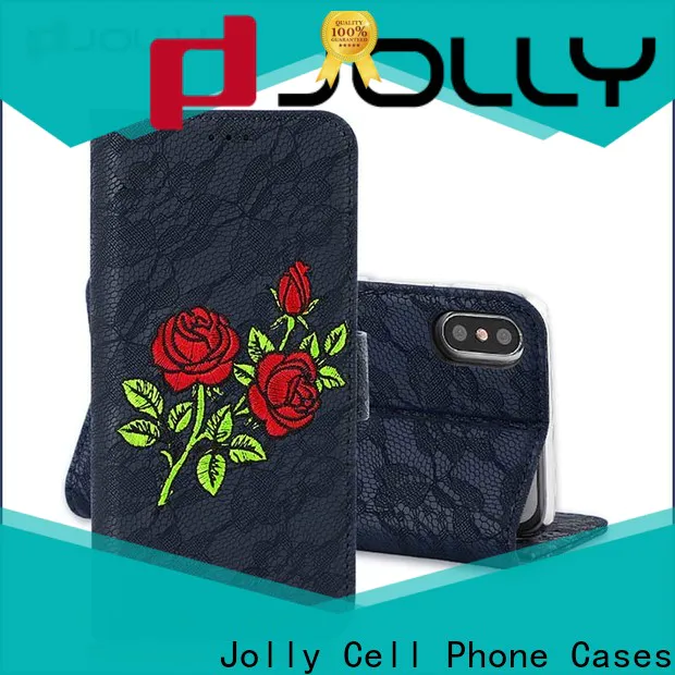 Jolly cell phone wallet with credit card holder for apple