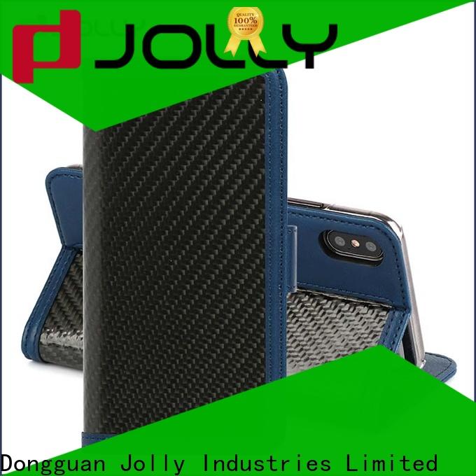Jolly high quality smartphone wallet case with rfid blocking features for mobile phone