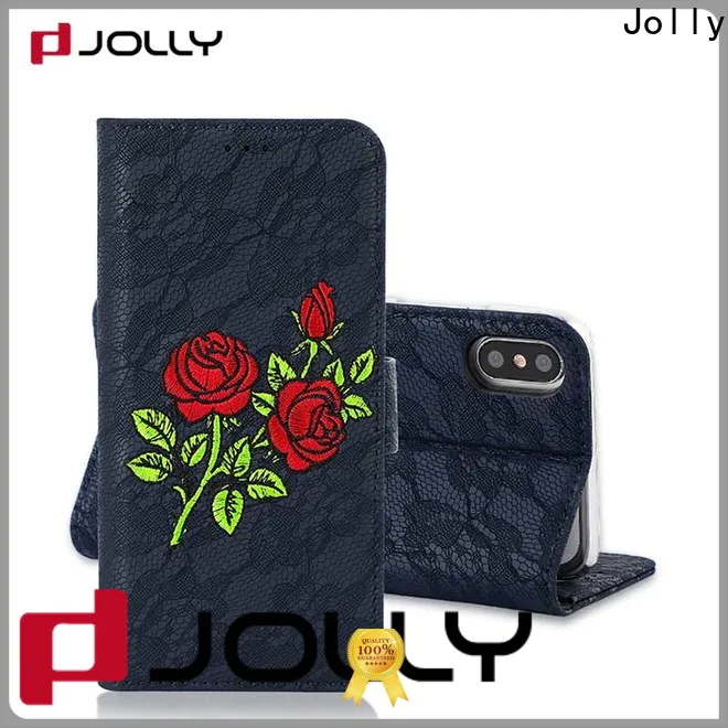Jolly artificial leather cell phone wallet case for busniess for apple