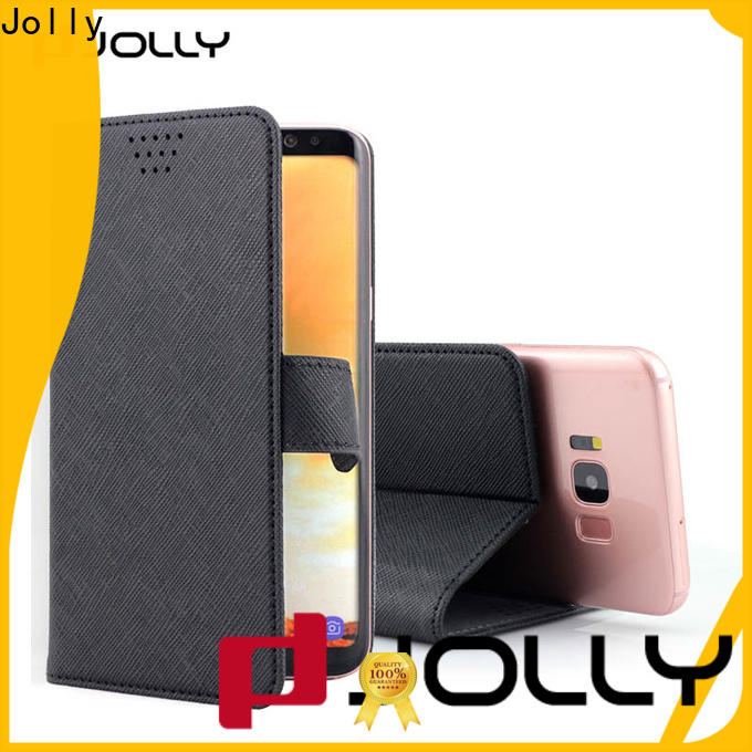 Jolly pu leather universal cell phone case with adhesive for sale
