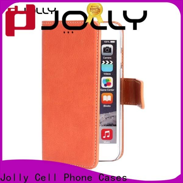 Jolly real carbon fiber wallet style phone case manufacturer for apple