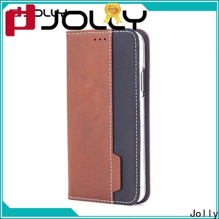 Jolly pu leather wholesale phone cases with slot for mobile phone