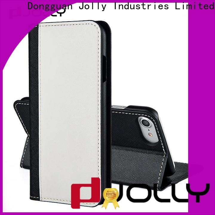 Jolly custom cell phone wallet purse with id and credit pockets for apple