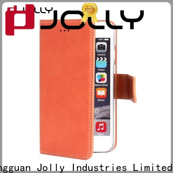 Jolly leather card holder organizer cell phone wallet combination supply for iphone xs