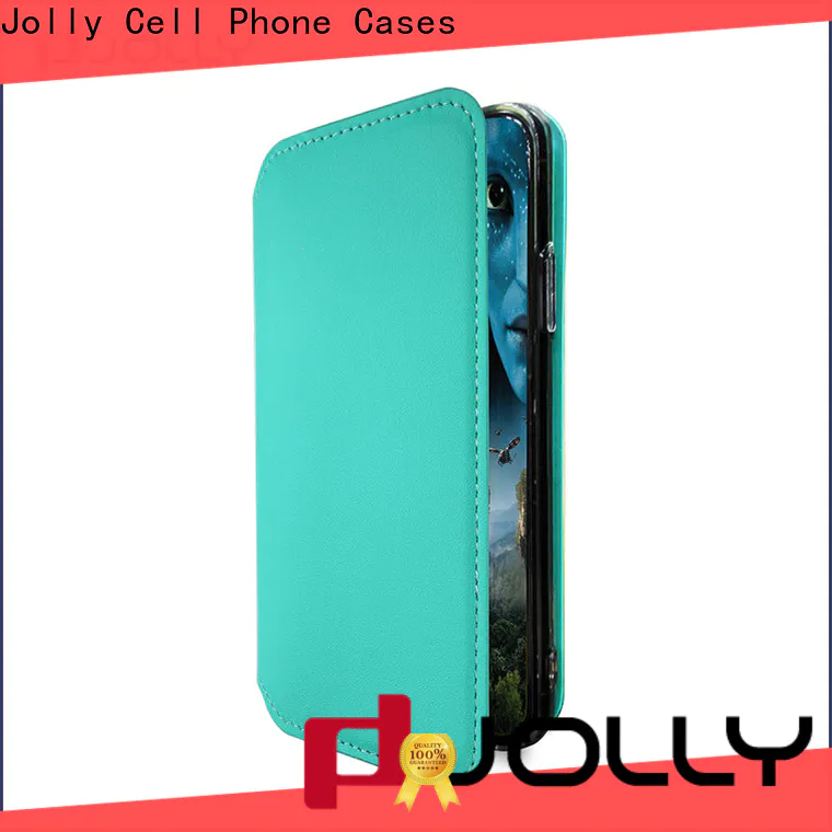 Jolly slim leather flip phone case manufacturer for mobile phone