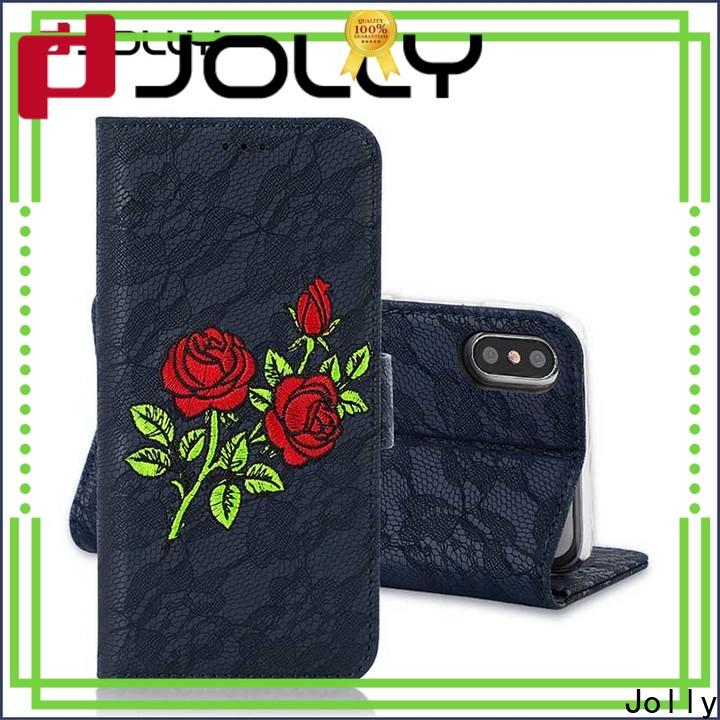 Jolly magnetic wallet phone case company for apple