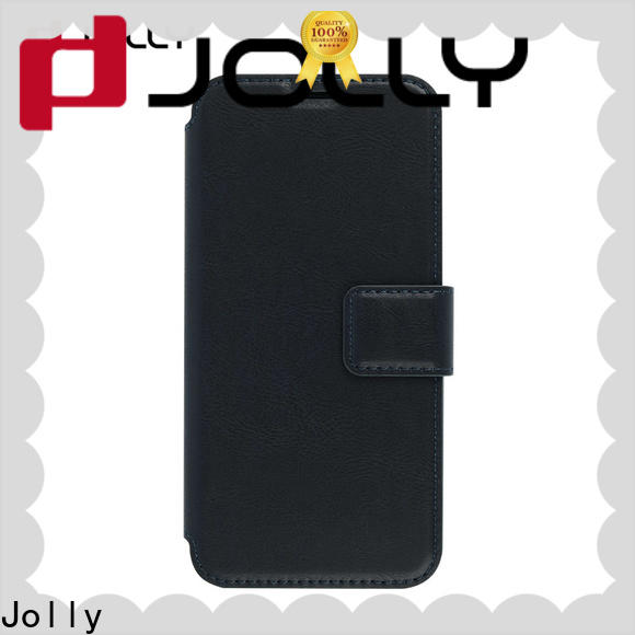 Jolly slim leather cheap cell phone cases with strong magnetic closure for sale