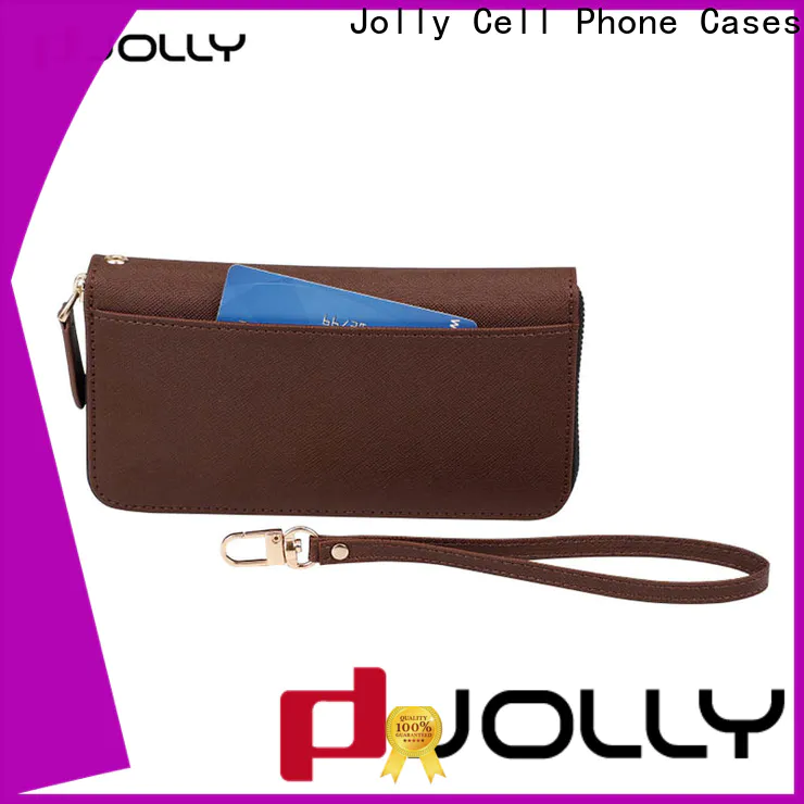 Jolly best magnetic wallet phone case with cash compartment for apple
