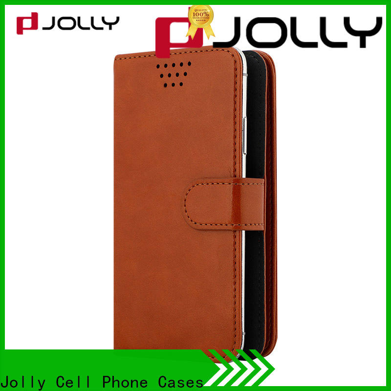 Jolly pu leather universal case with credit card slot for mobile phone