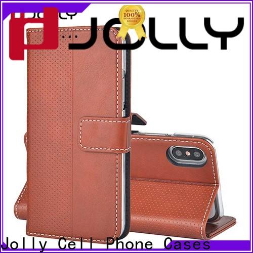 Jolly new leather wallet phone case for busniess for sale