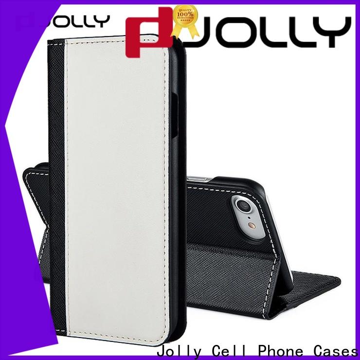 Jolly real carbon fiber wallet purse phone case with slot for mobile phone