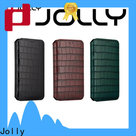Jolly leather card holder organizer wallet phone case company for apple