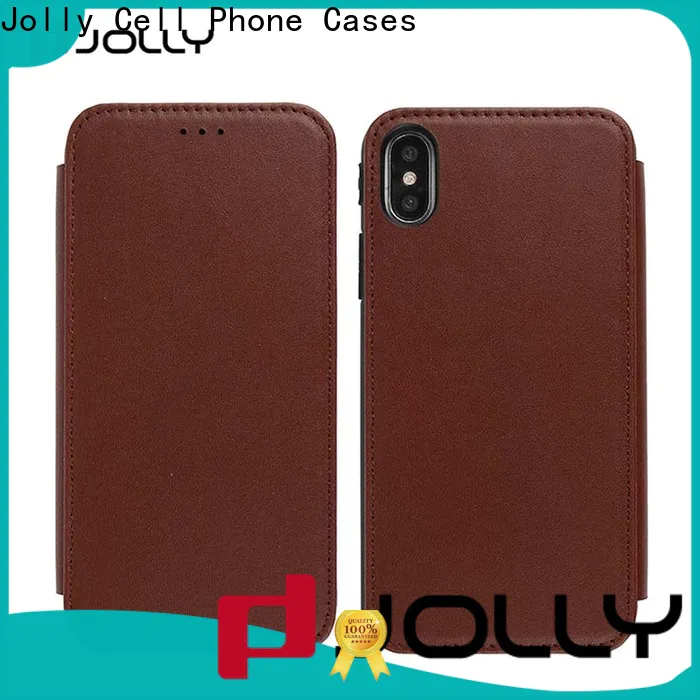 pu leather leather flip phone case with id and credit pockets for iphone xs