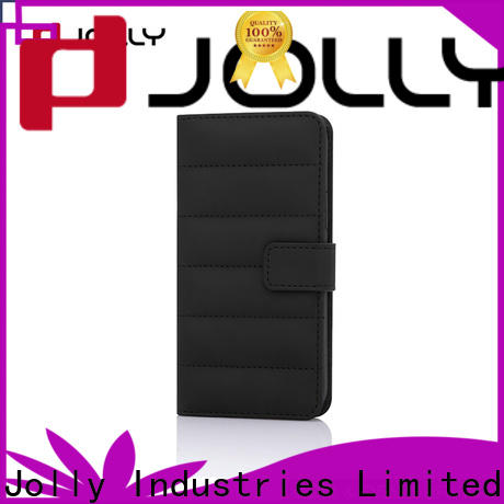 Jolly best leather flip phone case with strong magnetic closure for mobile phone
