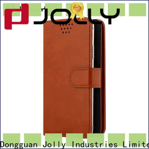 Jolly leather phone case with adhesive for mobile phone