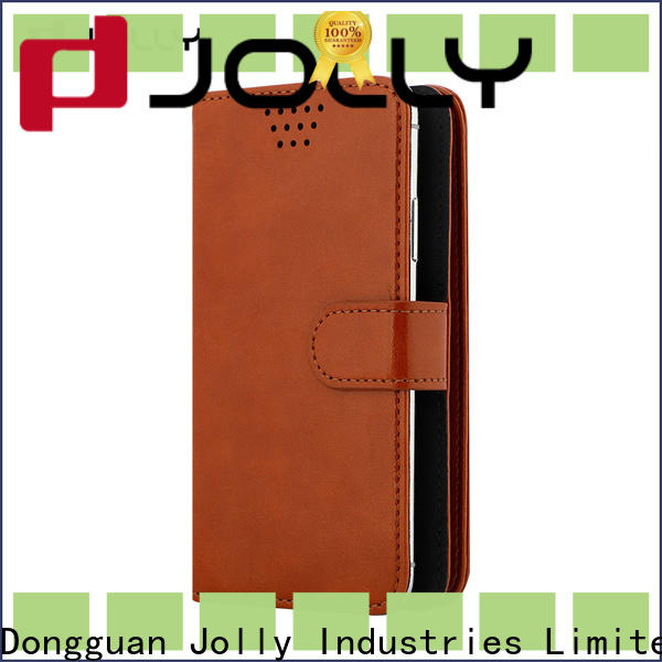 Jolly leather phone case with adhesive for mobile phone