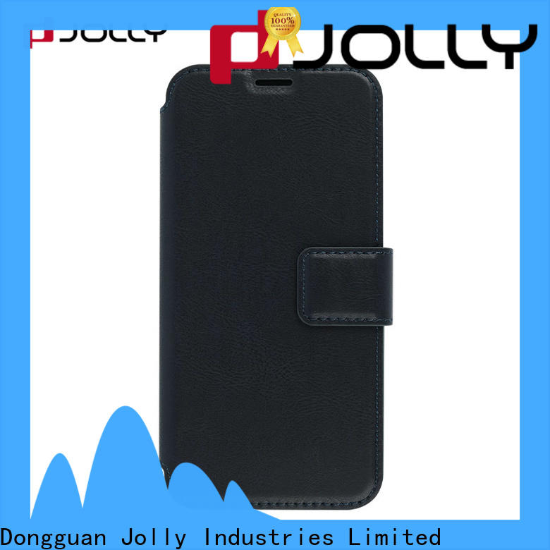 Jolly folio leather flip phone case supplier for iphone xs