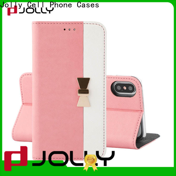 Jolly slim leather designer cell phone cases with slot for iphone xs