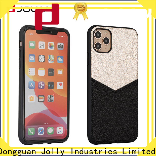 Jolly slim spliced two leather mobile back cover supplier for iphone xr