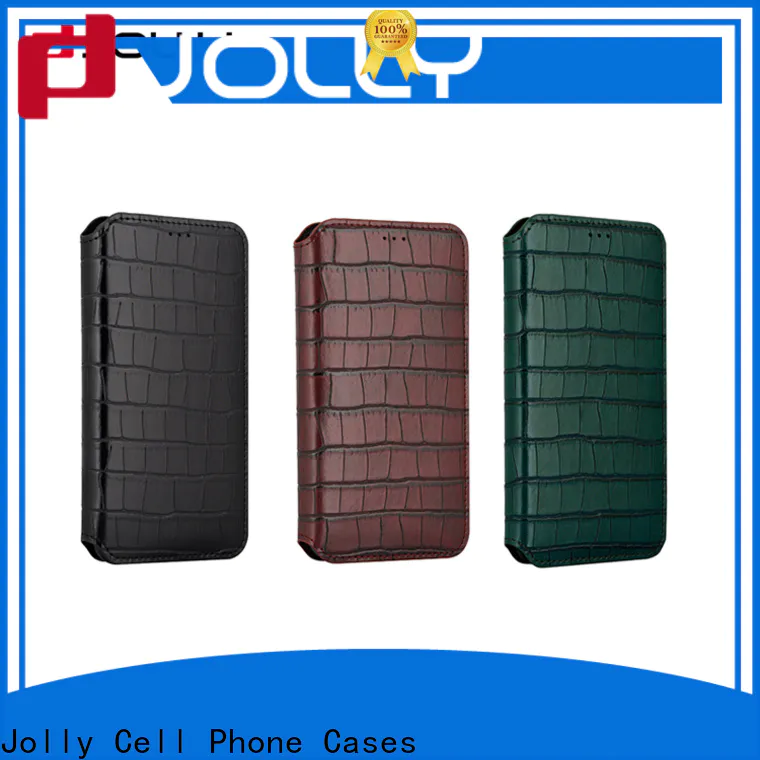 Jolly custom flip wallet case factory for mobile phone