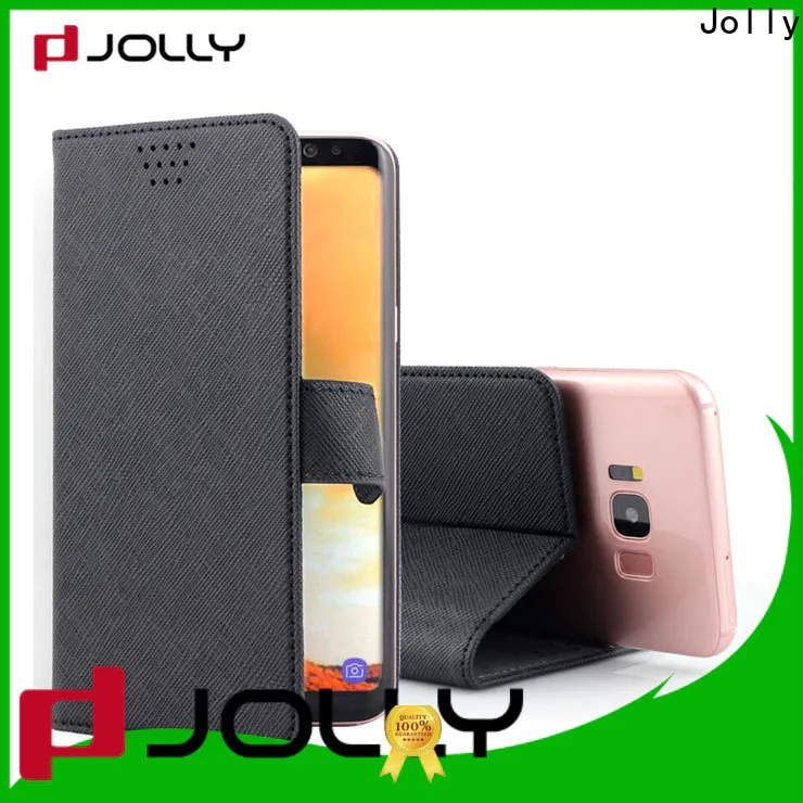 Jolly wholesale leather phone case with credit card slot for mobile phone