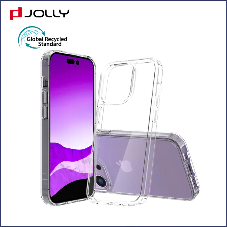 GRS Certificate Eco Crystal Clear Tpu Pc Wholesale Recycled Mobile Phone Case for iPhone 14