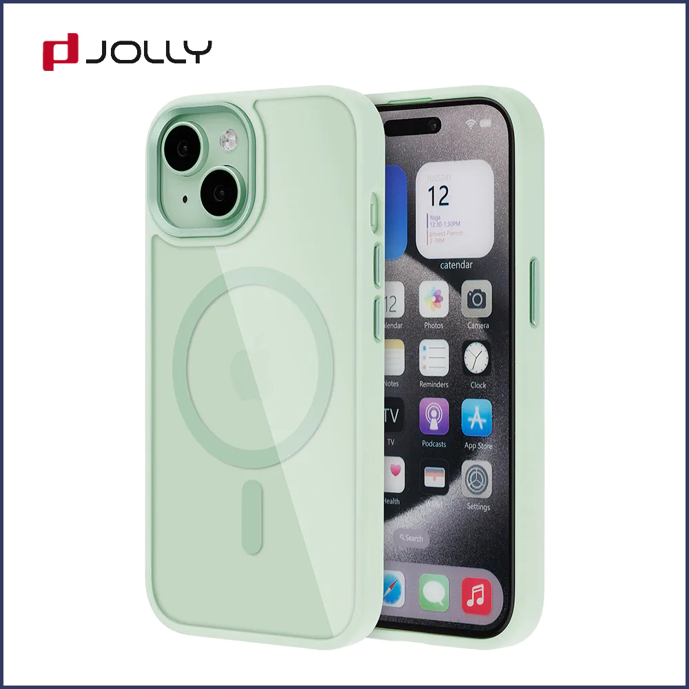 Hybrid Clear Case With Metal Button For iPhone 15 Plus