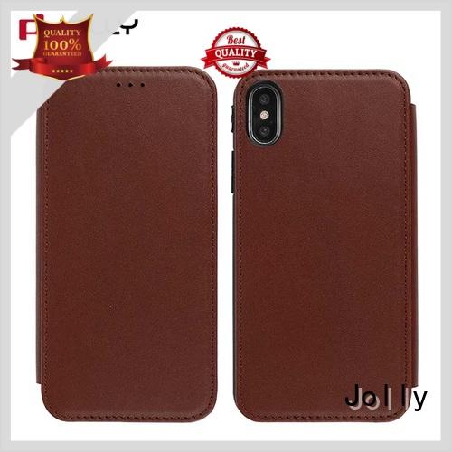 slim leather mobile phone flip cover with strong magnetic closure for sale