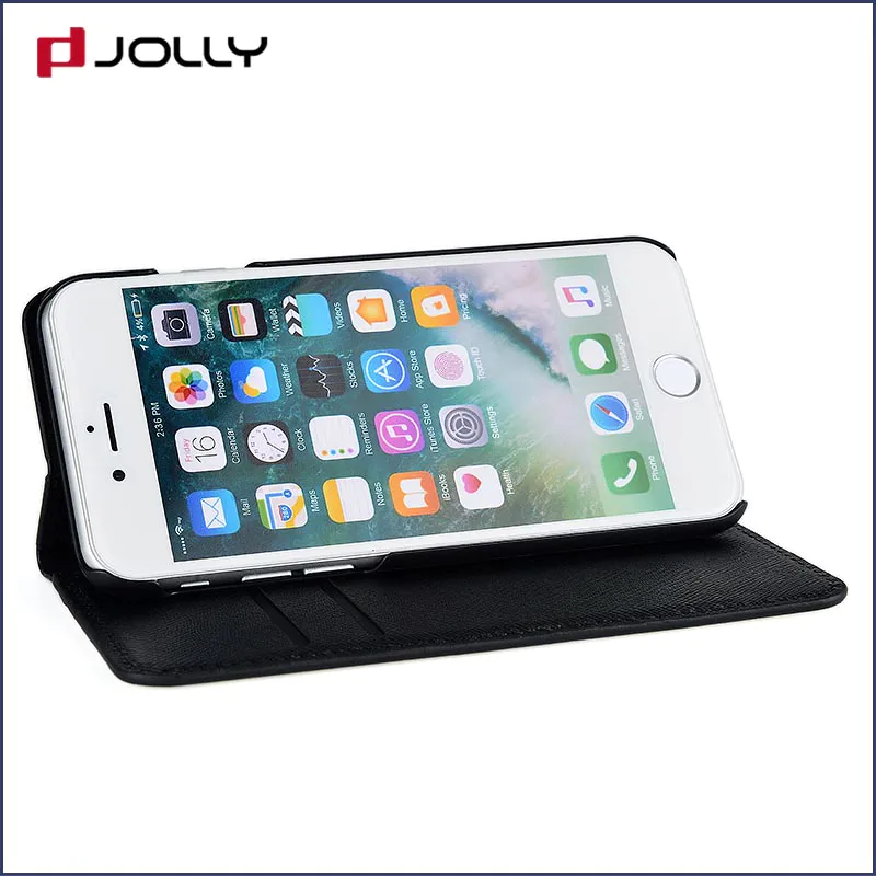 Jolly custom leather wallet phone case with credit card holder for mobile phone