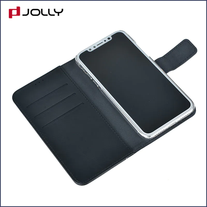 Jolly real carbon fiber cell phone wallet case with credit card holder for mobile phone