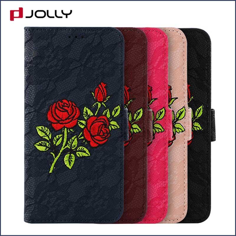 Jolly leather wallet phone case with cash compartment for iphone xs