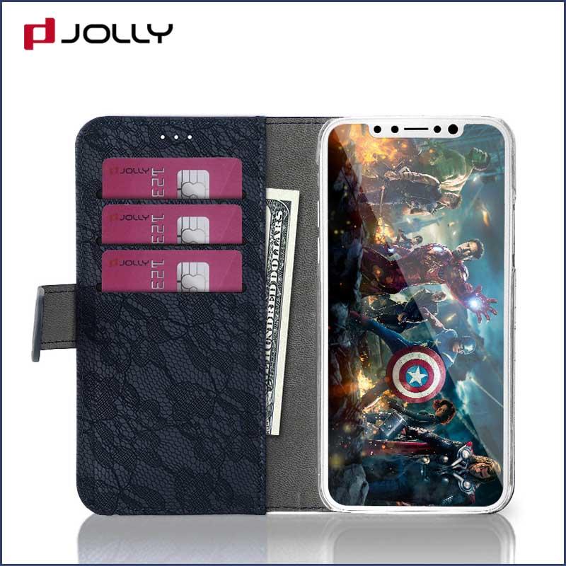 Jolly leather card holder organizer wallet phone case company for apple