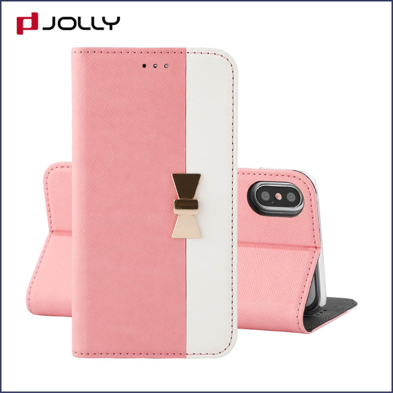 Jolly leather flip phone case with id and credit pockets for iphone xs-1