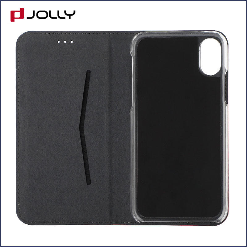Jolly leather flip phone case with id and credit pockets for iphone xs