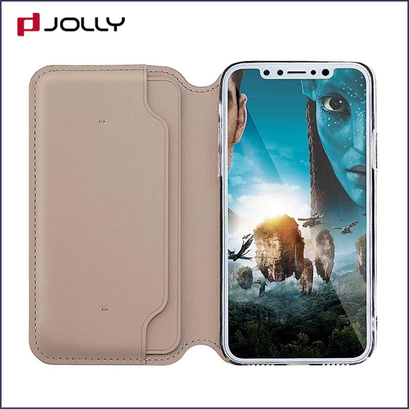Custom iPhone X Cases, Leather Folio Phone Case With Credit Card Holder DJS0752
