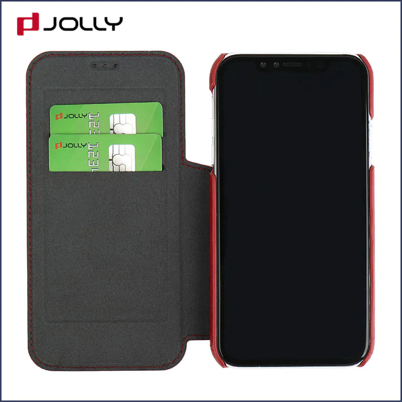 Funda de cuero para iPhone Xr Folio con bolsillos para tarjetas de crédito y Id DJS0996