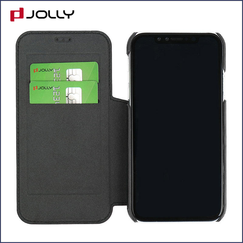 Jolly pu leather personalised leather phone case with strong magnetic closure for iphone xs