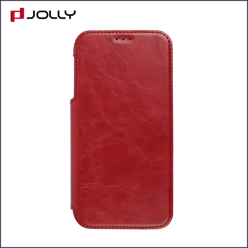 Jolly pu leather personalised leather phone case with strong magnetic closure for iphone xs