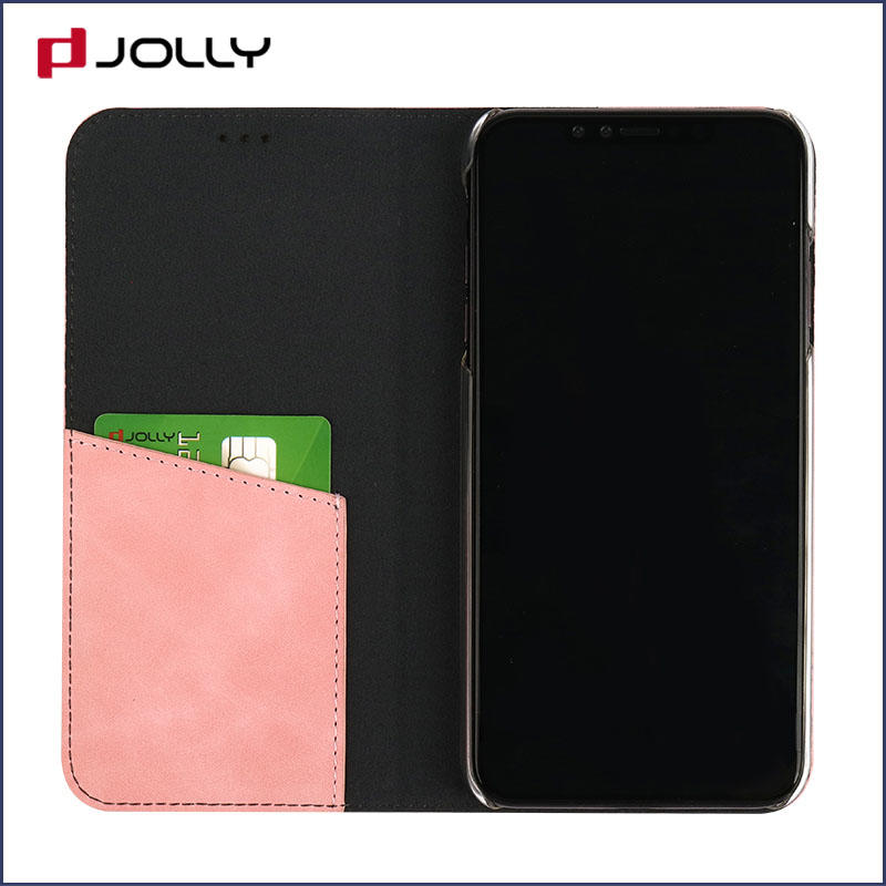 Jolly slim leather leather flip phone case with id and credit pockets for iphone xs