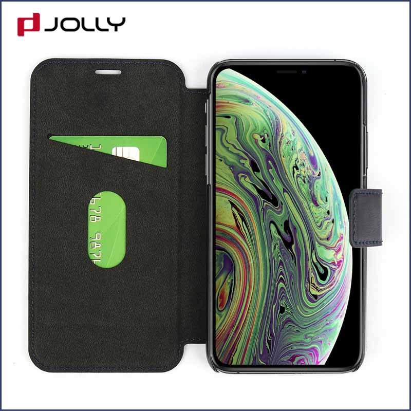 iPhone Xs Mobile Cover Slim Leather Flip Phone Case With Strong Magnetic Closure DJS1006