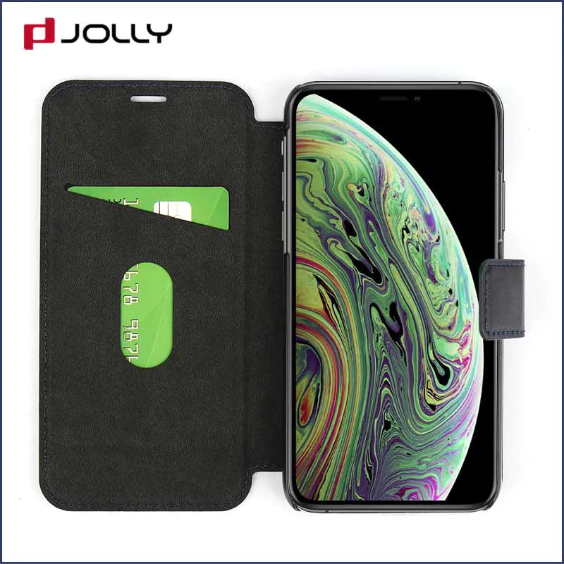 initial magnetic flip phone case with slot for iphone xs