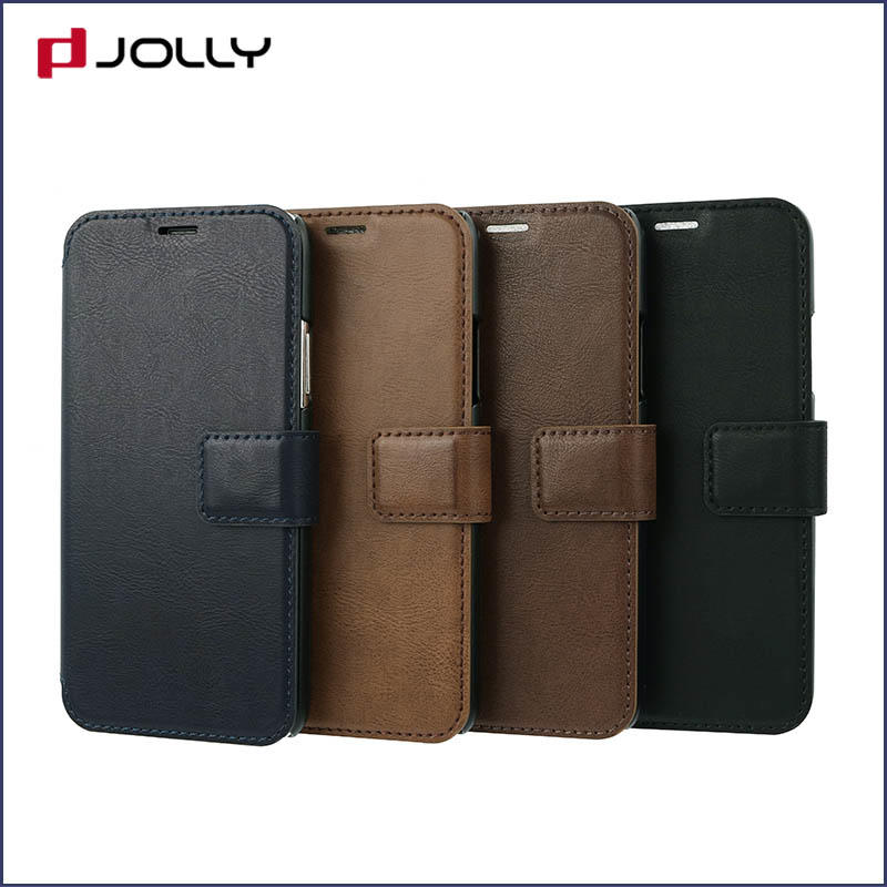 Jolly folio leather flip phone case supplier for iphone xs
