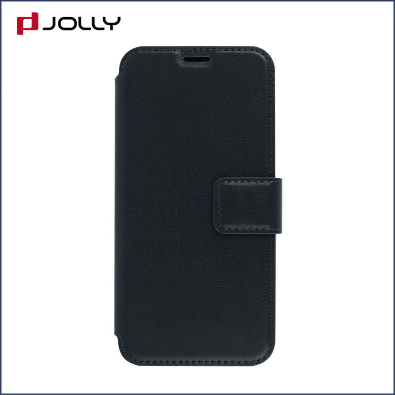 slim leather leather flip phone case with strong magnetic closure for mobile phone