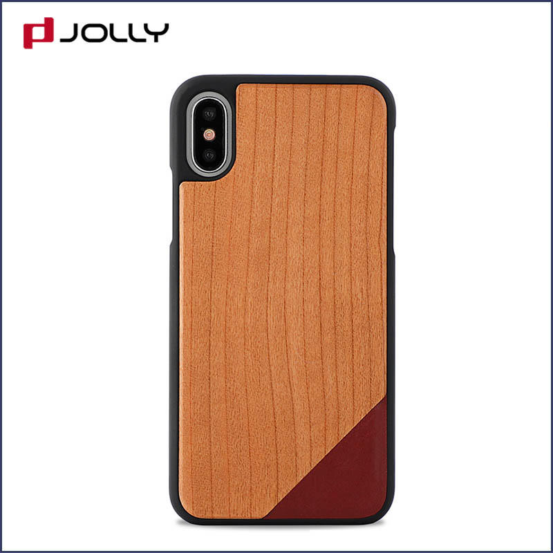 Funda de teléfono de madera para iPhone X/Xs, funda protectora delgada de absorción de golpes con grabado de madera Natural DJS0736