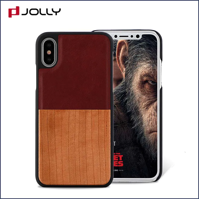 iPhone X/Xs Wood Phone Case, Natural Wood Engraving Shock Absorption Slim Thin Protective Cover DJS0736