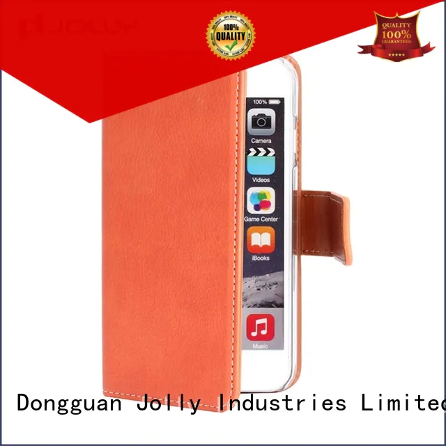 Jolly leather card holder organizer women's cell phone wallet for mobile phone