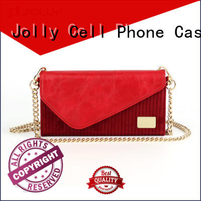 Jolly leather card holder organizer leather cell phone wallet case company for mobile phone