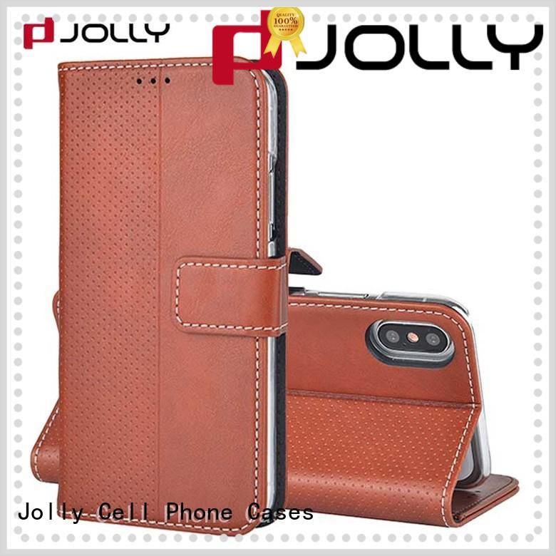 Jolly artificial cell phone wallet wristlet with credit card holder for apple