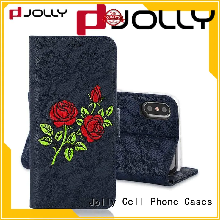 Jolly artificial universal smartphone wallet case with cash compartment for apple