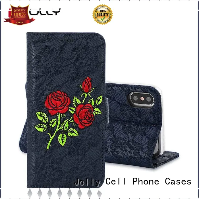 Jolly ladies purse crossbody cell phone wallet with printed pattern cover for iphone xs